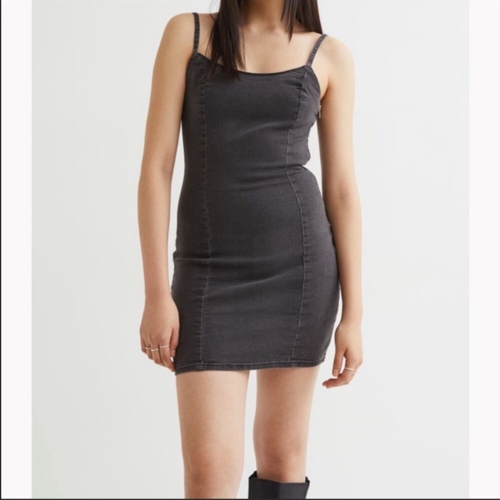 NWT black/grey tank stretchy dress Size large